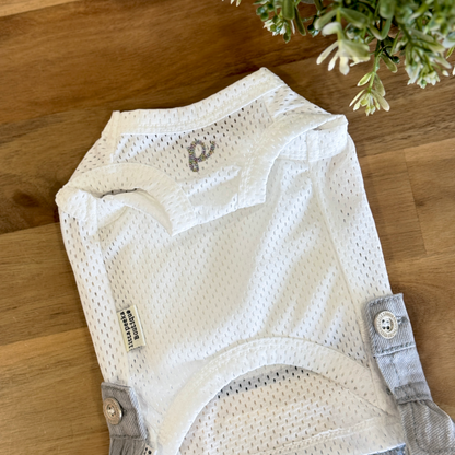 Light-Grey Denim Skirt Two-Piece Set