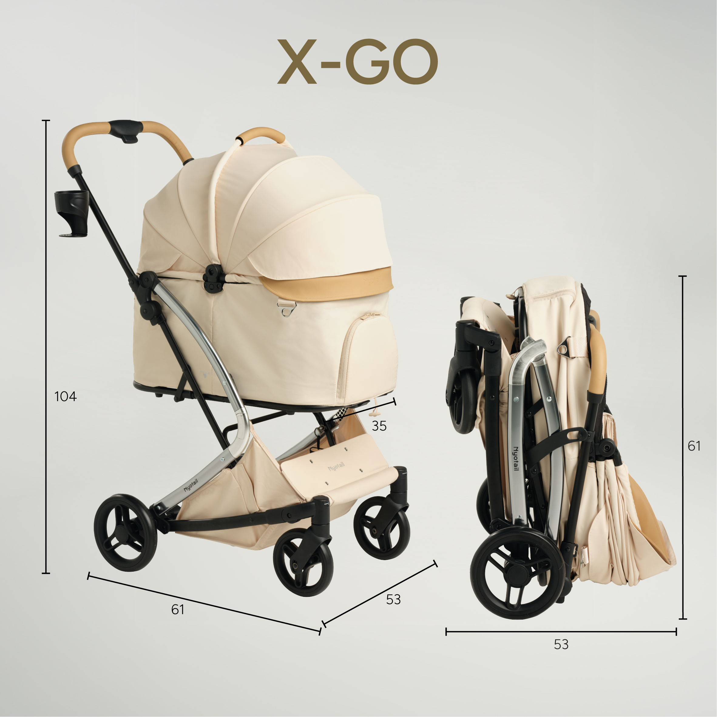 Nyotail Pet Stroller X-GO 3-IN-1