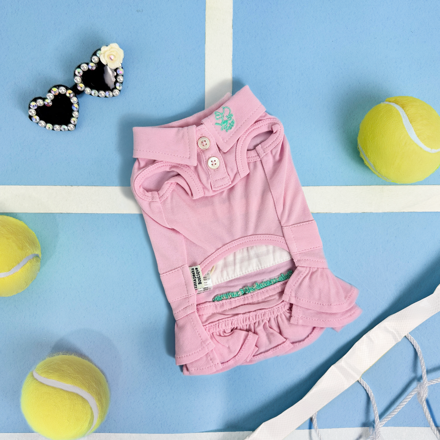Tennis Girl Polo Dress (Pink)
