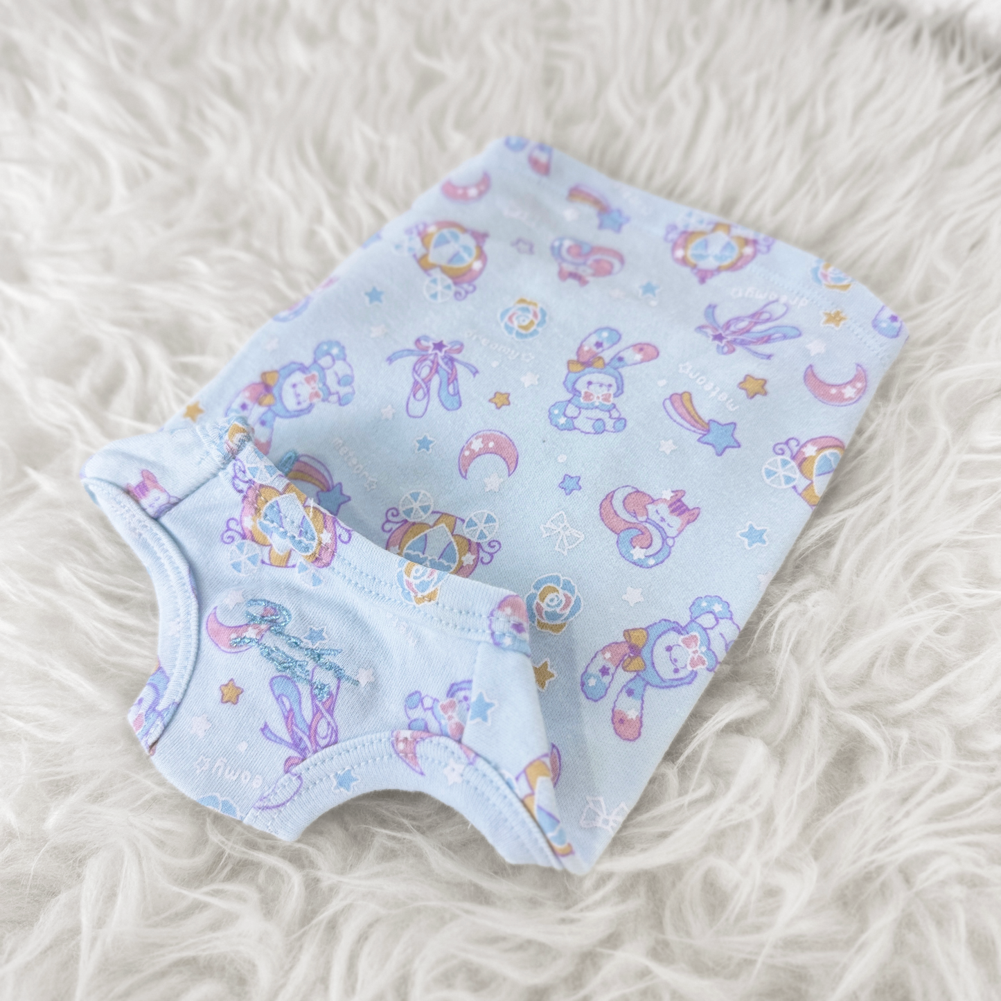 Sleeveless, Light Blue with pyjamas print pattern top - Sweet Dreams Interchangeable Tee (Available in other Designs) sold at Velymon SG