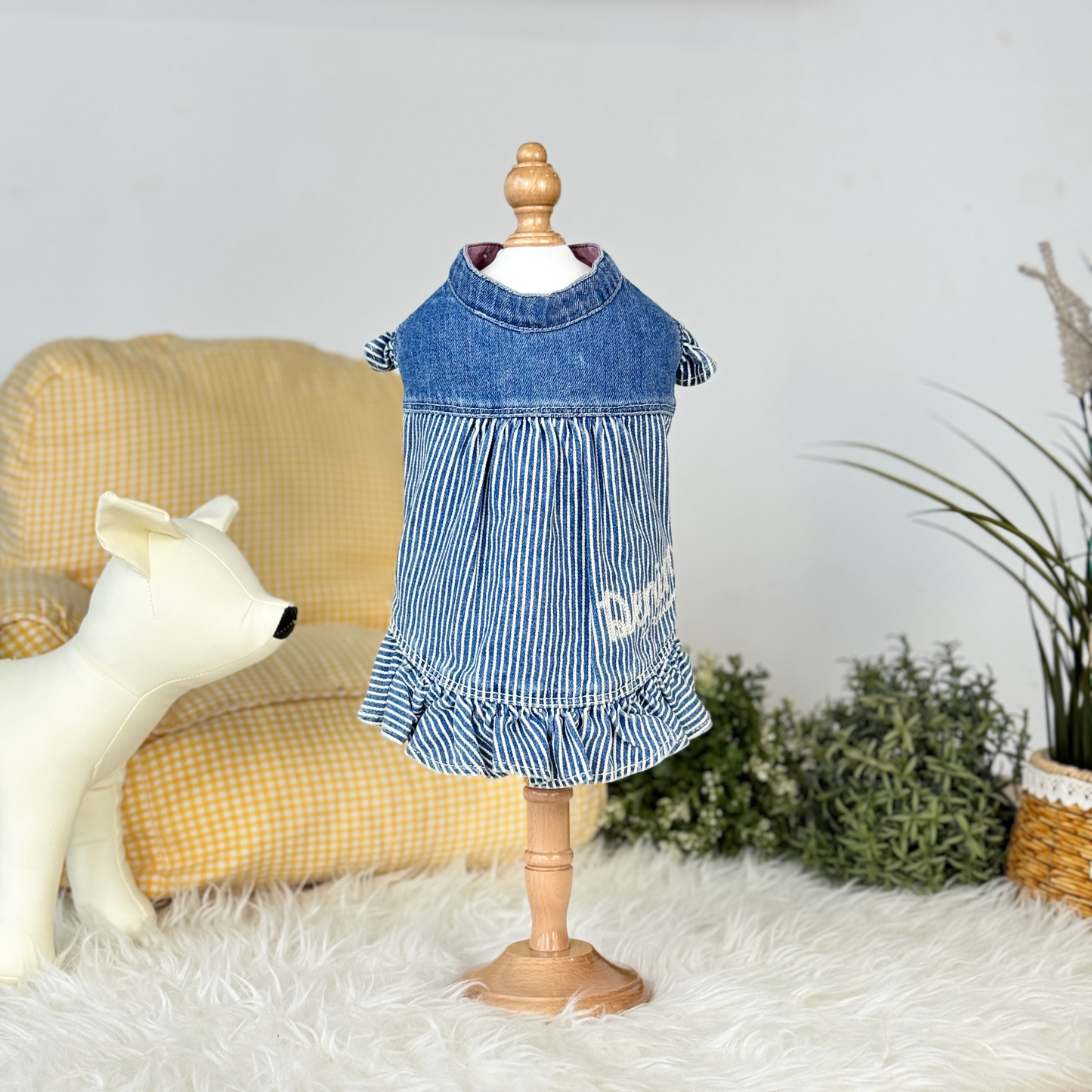 Yuki Denim Ruffle Dress