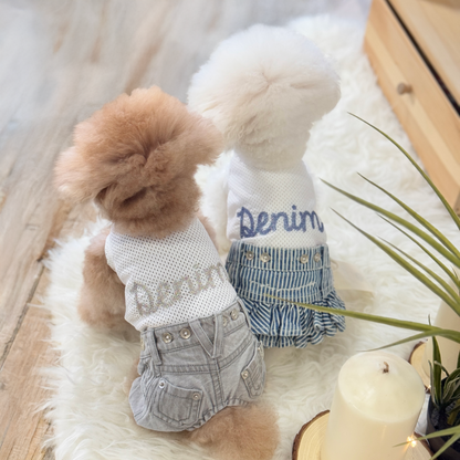 Light-Grey Denim Jeans Two-Piece Set